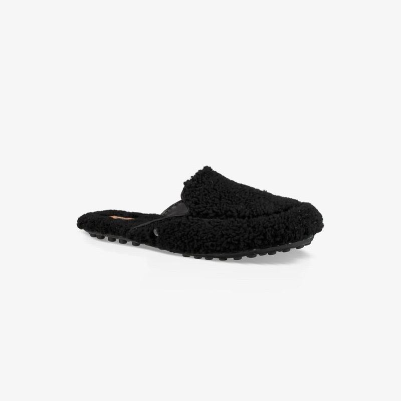 Loafers UGG Lane Fluff Slip-On Femme Noir Soldes 185EULRW
